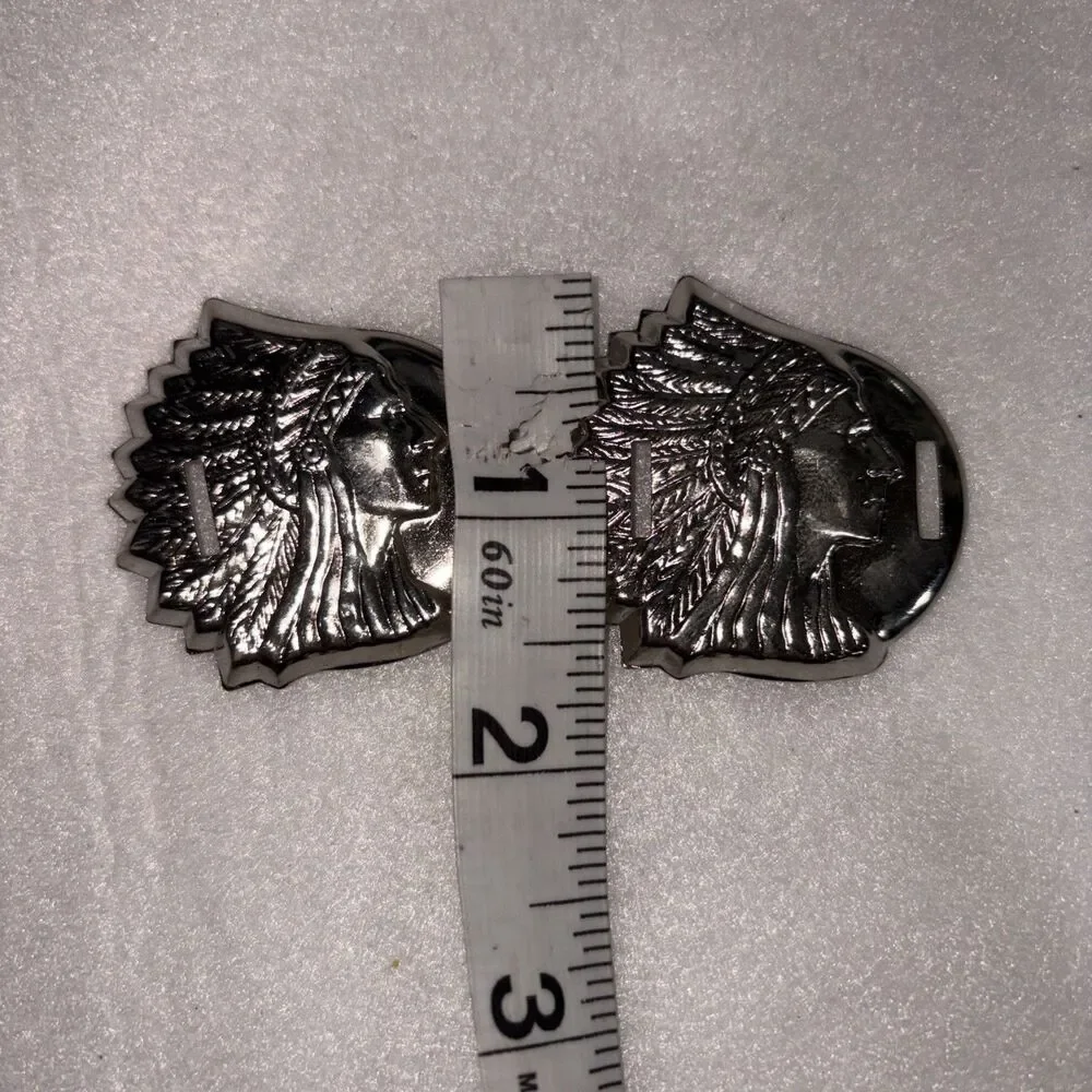 Vintage Native American Silver Tone Metal Conchos Scarf Belt Set Of Two